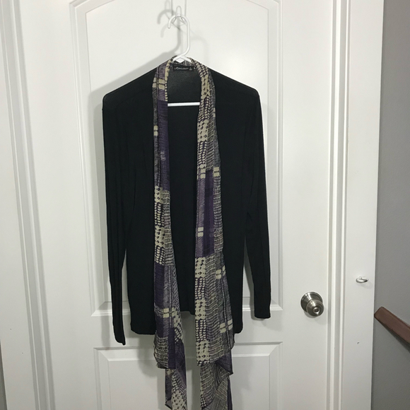 Miraclesuit Womens Black Open Drape  Cardigan with Lined Tank Large - Picture 6 of 7